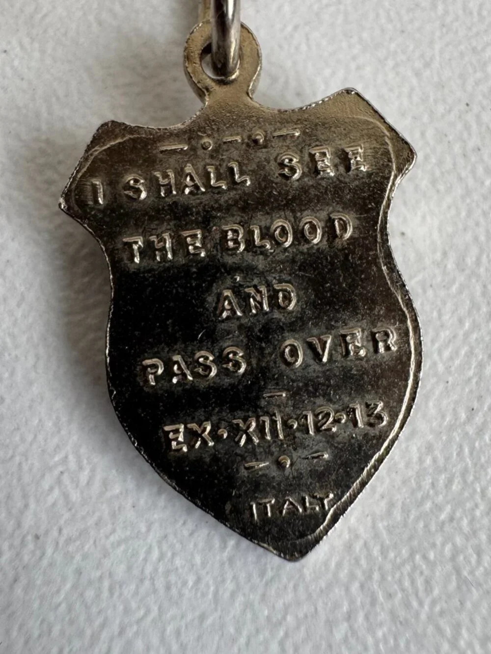 Vintage Red Glass Rosary Blood of Jesus Cross Medal Exodus 12:13 Prayer Beads